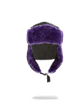 BLACK 3M PURPLE FUR AVIATOR HAT
