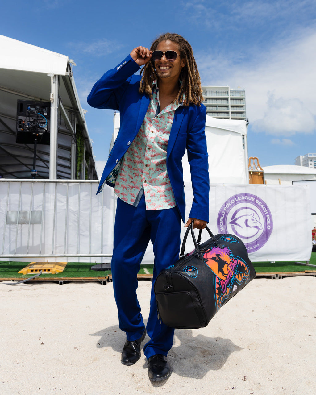 MIAMI BEACH POLO COLLAB DUFFLE (BLACK)