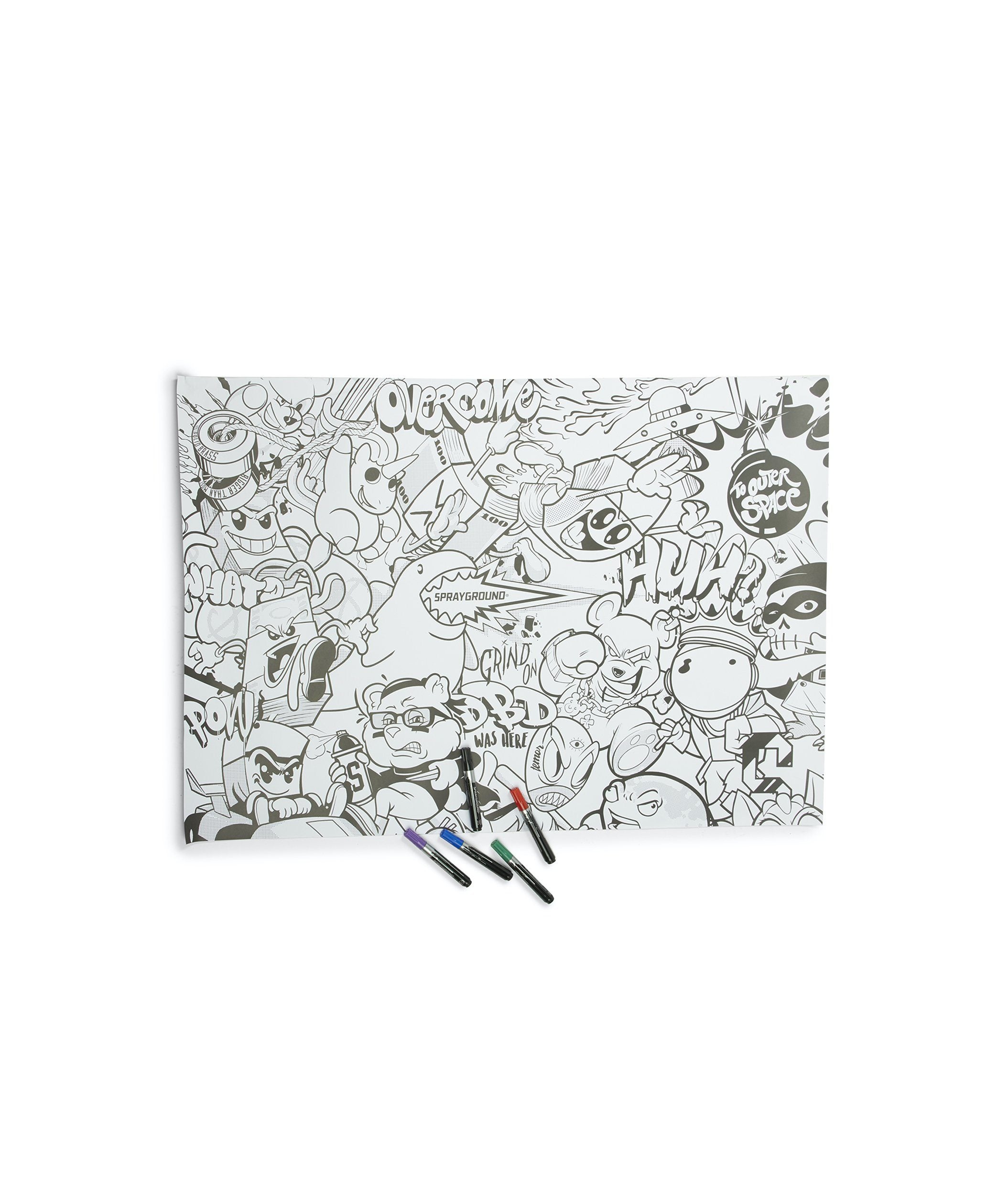 SPRAYGROUND HUGE COLORING POSTER 39x27 & MARKERS INCLUDED