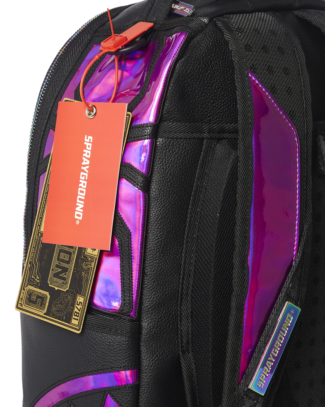 CAZZU IRIDESCENT CUT & SEW SPIDER SKULL SHARK BACKPACK (DLXV)