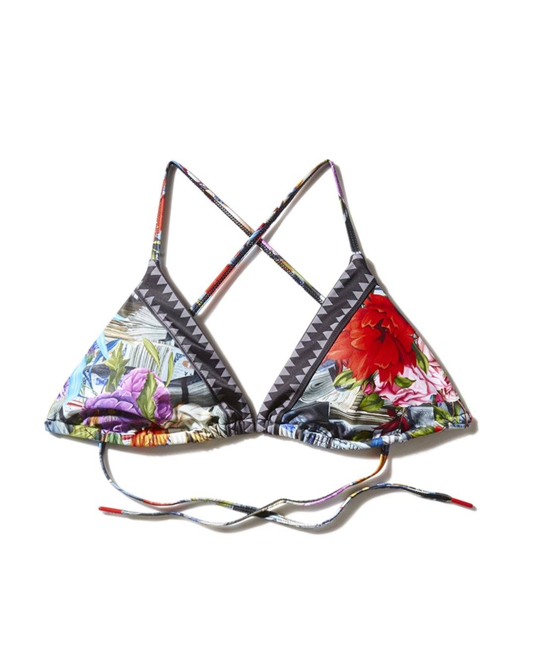 FLORAL MONEY BIKINI TOP