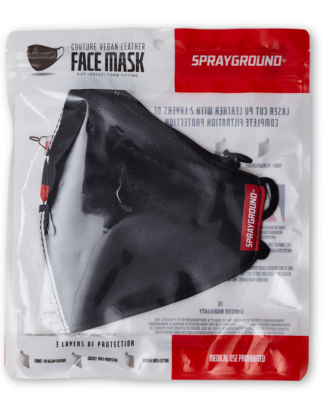 DAMAGE CONTROL STASH POCKET VEGAN LEATHER FACE MASK